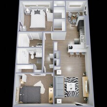 2 Bedroom / 2 Bathroom Gold 145 floor plan